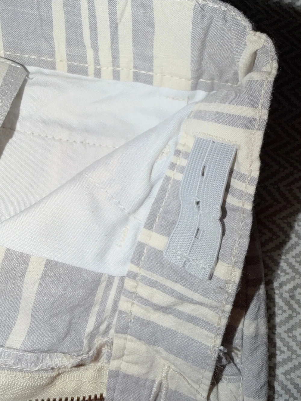 The Children’s Place Boys Gray & White Striped Linen Look Shorts